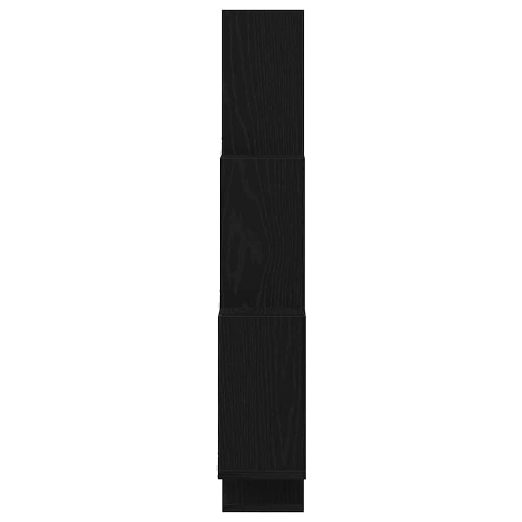 Vegghylle Med Hylle Svart Eik 78 X 15 X 93 Cm Konstruert Tre