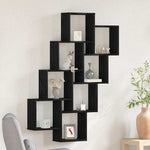 Vegghylle Med Hylle Svart Eik 90 X 15 X 119,5 Cm Konstruert Tre