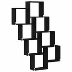 Vegghylle Med Hylle Svart Eik 90 X 15 X 119,5 Cm Konstruert Tre