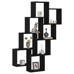 Vegghylle Med Hylle Svart Eik 90 X 15 X 119,5 Cm Konstruert Tre