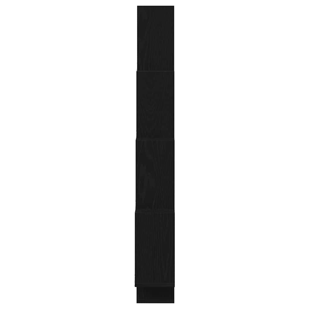 Vegghylle Med Hylle Svart Eik 90 X 15 X 119,5 Cm Konstruert Tre