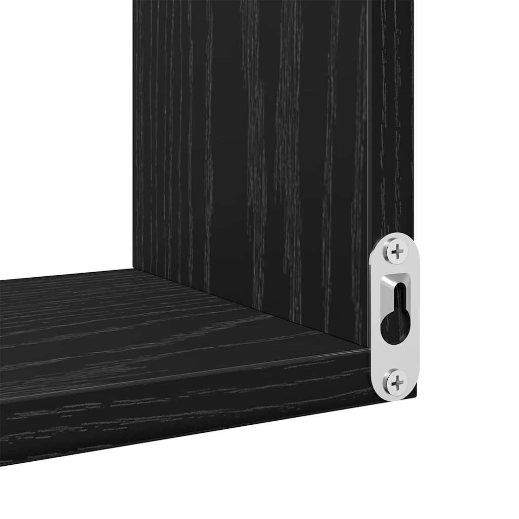 Vegghylle 2 Pcs Svart Eik 40 X 40 X 49,5 Cm Konstruert Tre