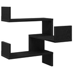Vegghylle 2 Pcs Svart Eik 40 X 40 X 49,5 Cm Konstruert Tre