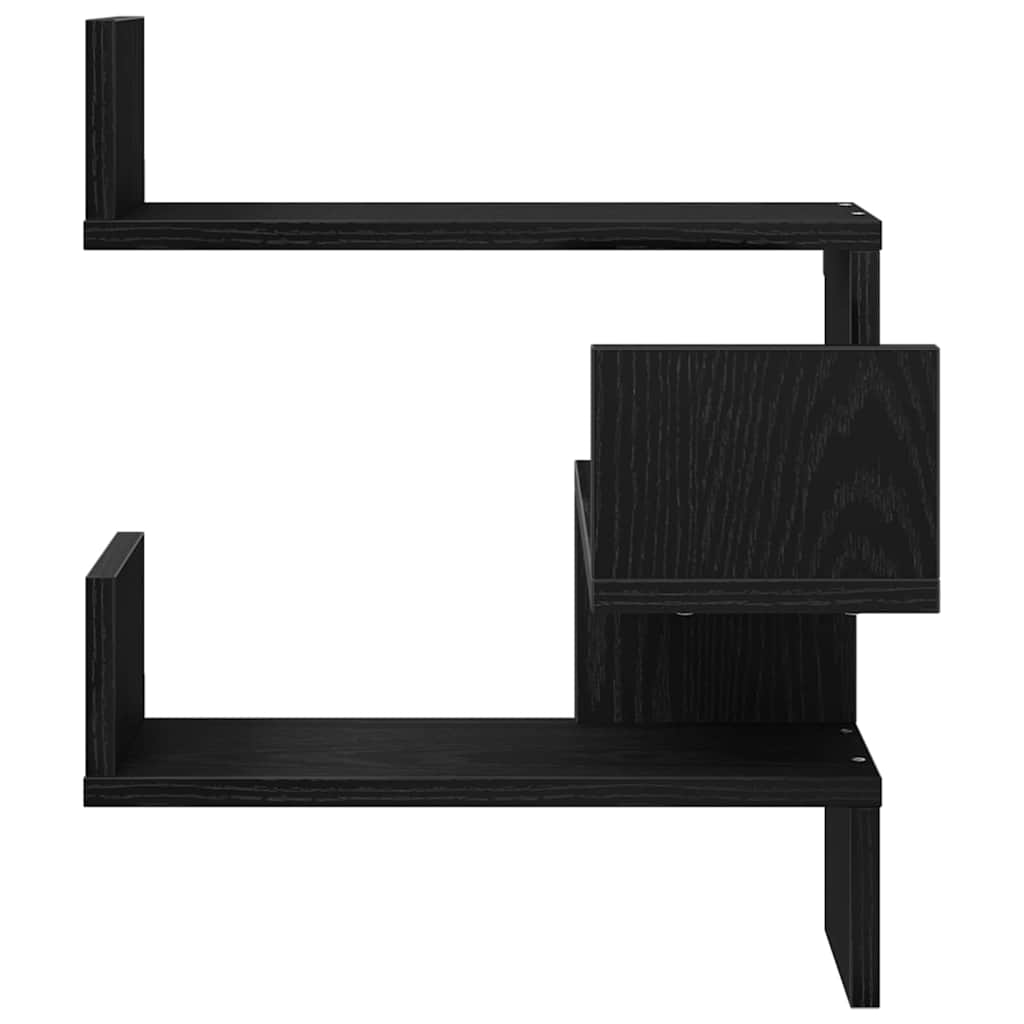 Vegghylle 2 Pcs Svart Eik 40 X 40 X 49,5 Cm Konstruert Tre