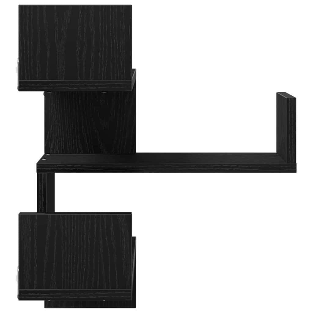 Vegghylle 2 Pcs Svart Eik 40 X 40 X 49,5 Cm Konstruert Tre