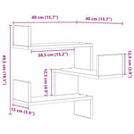 Vegghylle 2 Pcs Svart Eik 40 X 40 X 49,5 Cm Konstruert Tre