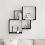 Vegghylle Med Hylle Svart Eik 80 X 15 X 78,5 Cm Konstruert Tre