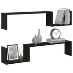 Vegghylle 2 Pcs Svart Eik 100 X 15 X 20 Cm Konstruert Tre