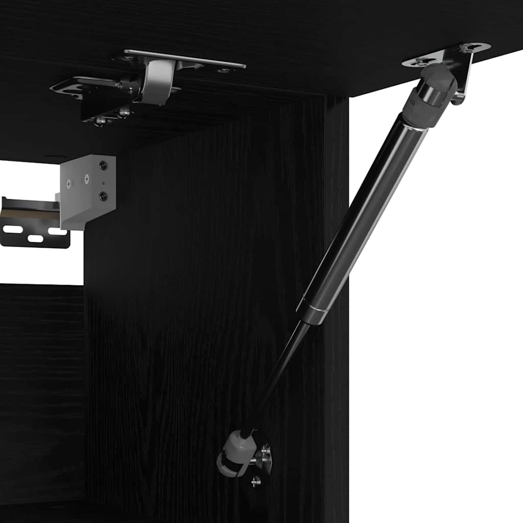 Garderobeskap Svart Eik 100 X 32,5 X 35 Cm Konstruert Tre