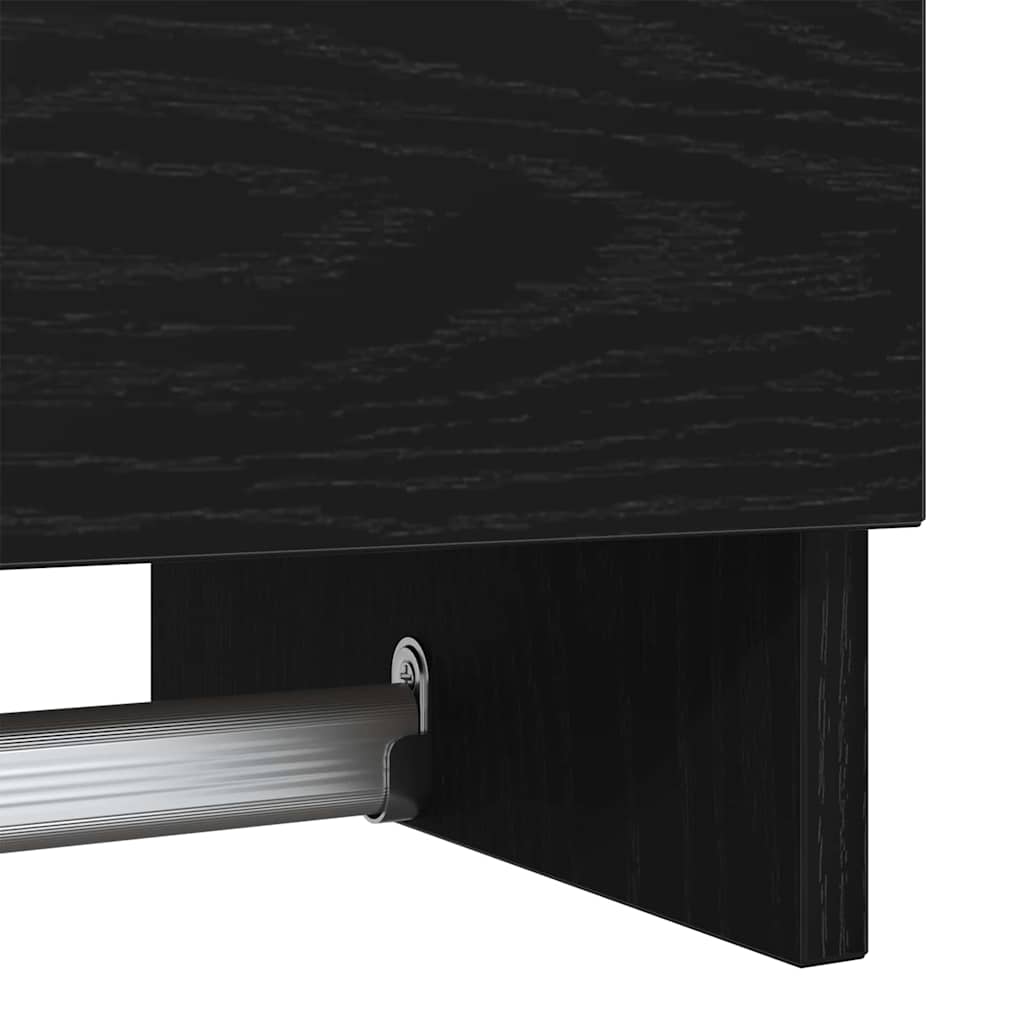 Garderobeskap Svart Eik 100 X 32,5 X 35 Cm Konstruert Tre