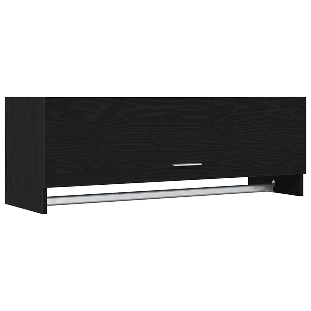 Garderobeskap Svart Eik 100 X 32,5 X 35 Cm Konstruert Tre