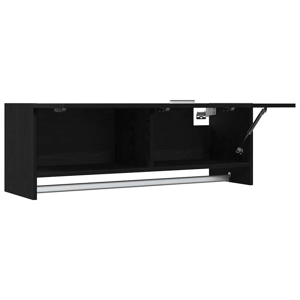 Garderobeskap Svart Eik 100 X 32,5 X 35 Cm Konstruert Tre