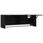 Garderobeskap Svart Eik 100 X 32,5 X 35 Cm Konstruert Tre