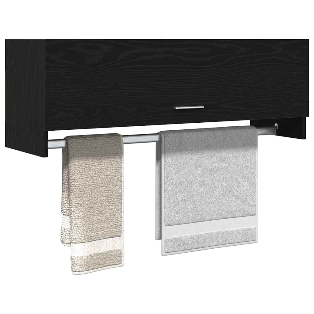 Garderobeskap Svart Eik 100 X 32,5 X 35 Cm Konstruert Tre