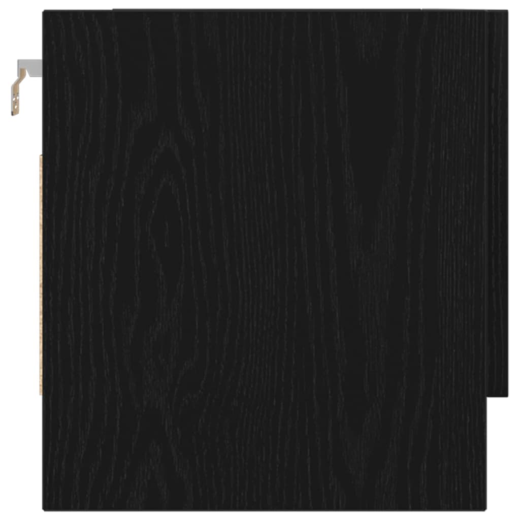 Garderobeskap Svart Eik 100 X 32,5 X 35 Cm Konstruert Tre