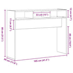 Konsollbord Svart Eik 105 X 30 X 80 Cm Konstruert Tre