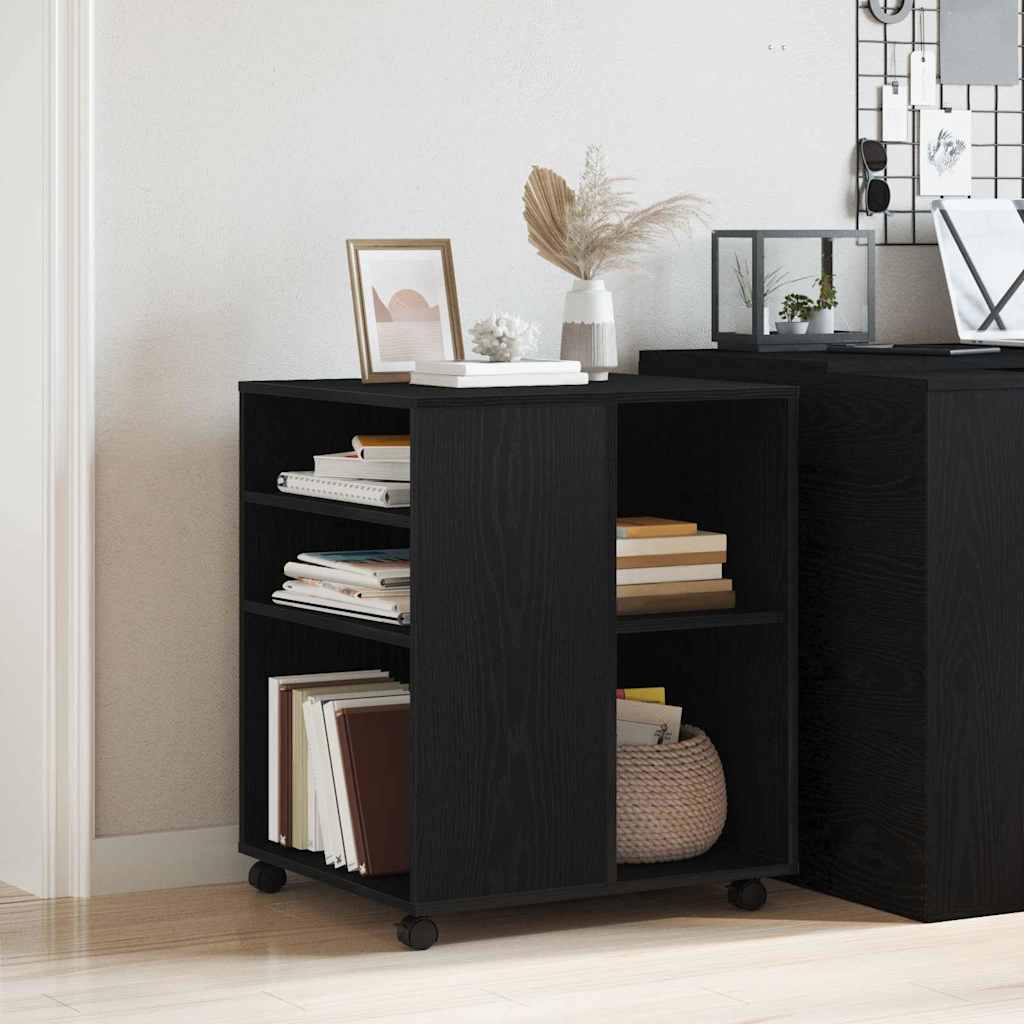 Oppbevaringsskap Svart Eik 60 X 53 X 72,5 Cm Konstruert Tre