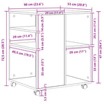 Oppbevaringsskap Svart Eik 60 X 53 X 72,5 Cm Konstruert Tre