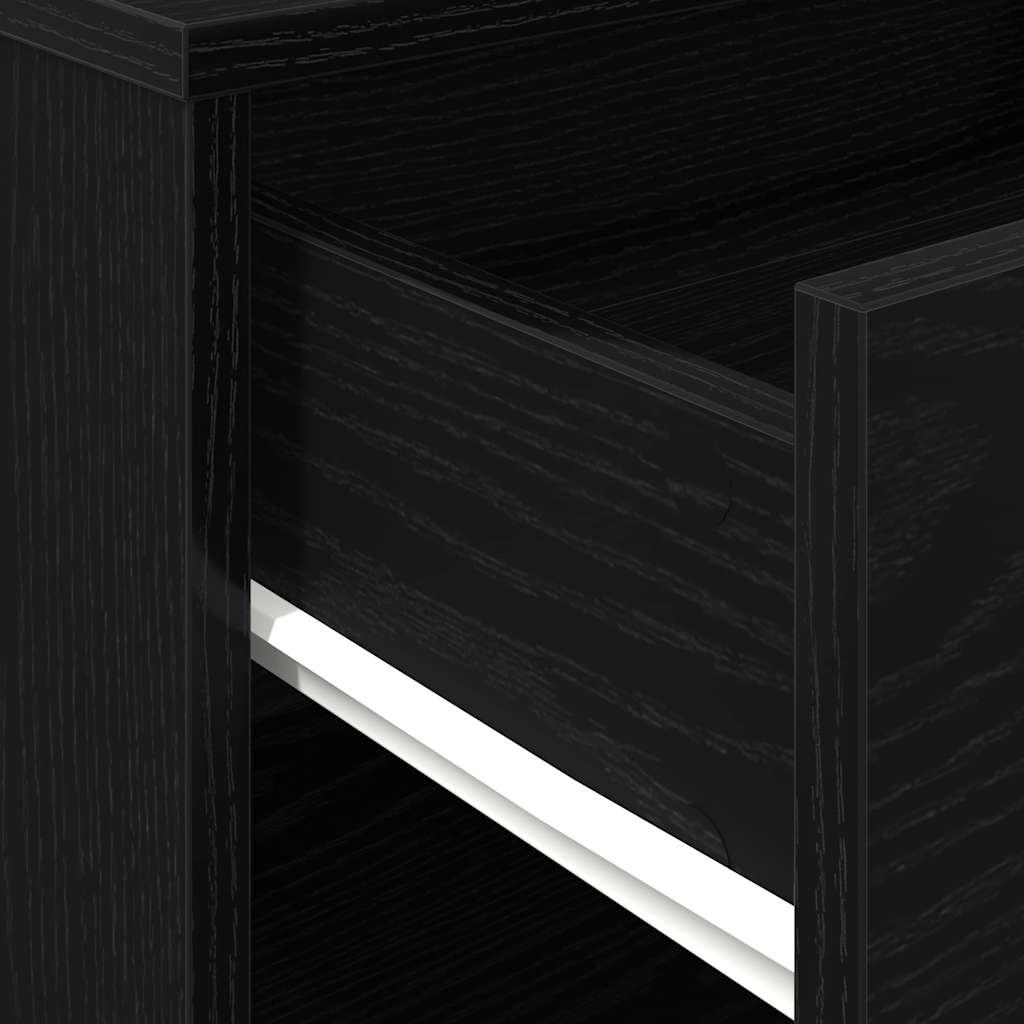 Oppbevaringsskap Svart Eik 46 X 36 X 59 Cm Konstruert Tre