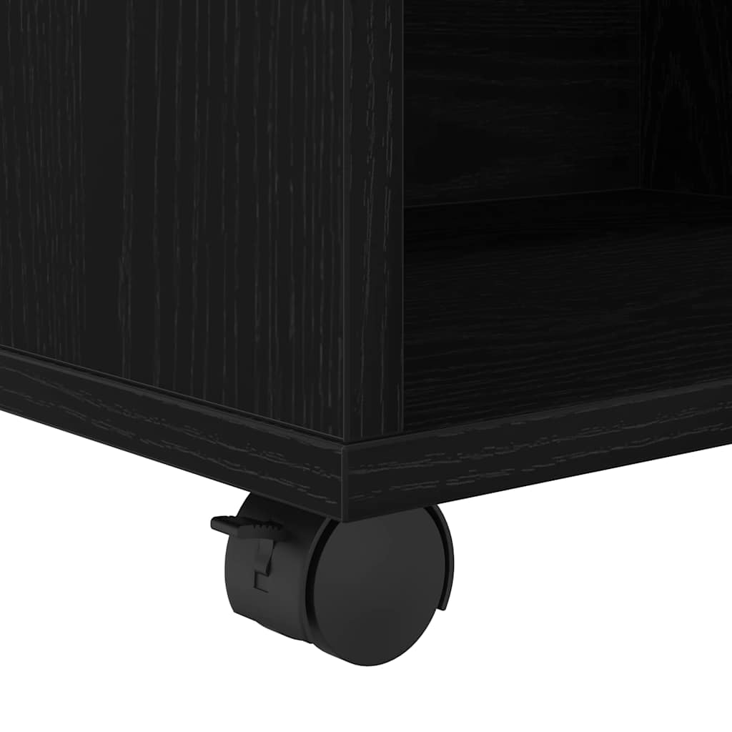 Oppbevaringsskap Svart Eik 46 X 36 X 59 Cm Konstruert Tre