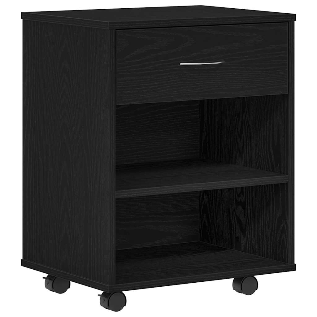 Oppbevaringsskap Svart Eik 46 X 36 X 59 Cm Konstruert Tre