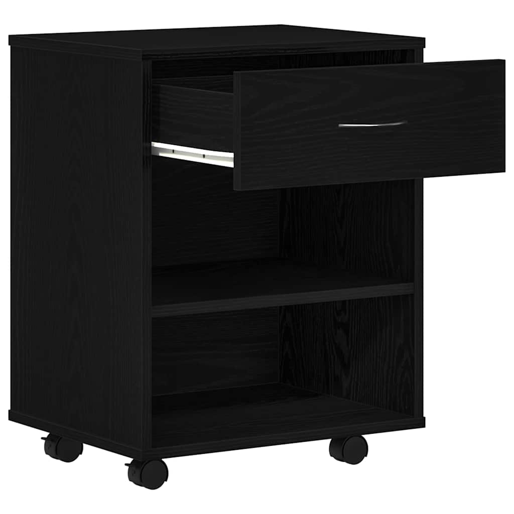 Oppbevaringsskap Svart Eik 46 X 36 X 59 Cm Konstruert Tre
