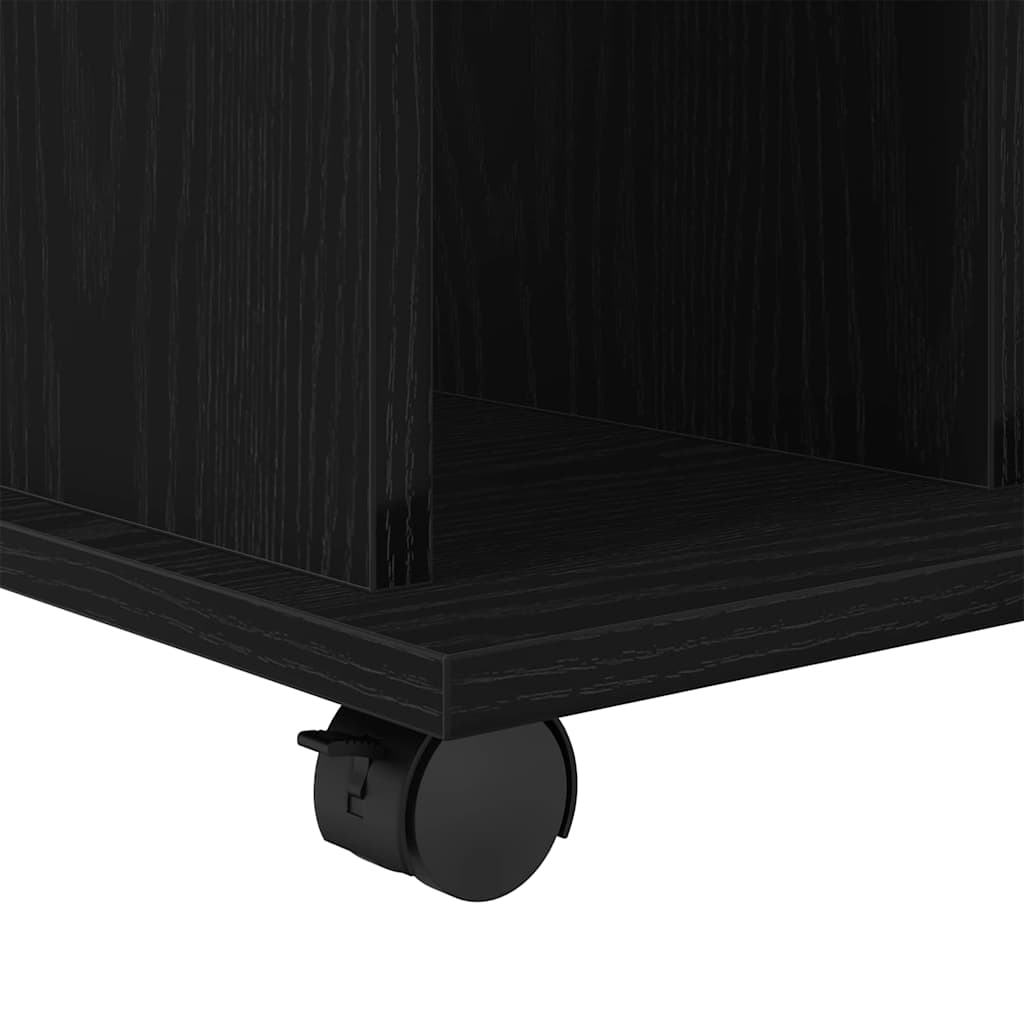 Rullende Skap Med Hjul Svart Eik 60 X 45 X 55 Cm Konstruert Tre