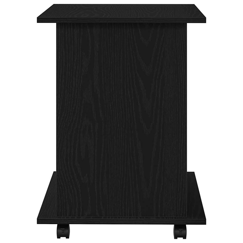 Rullende Skap Med Hjul Svart Eik 60 X 45 X 55 Cm Konstruert Tre