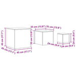 Nesting Bord 3 Pcs Svart Eik 45 X 45 X 45 Cm Konstruert Tre