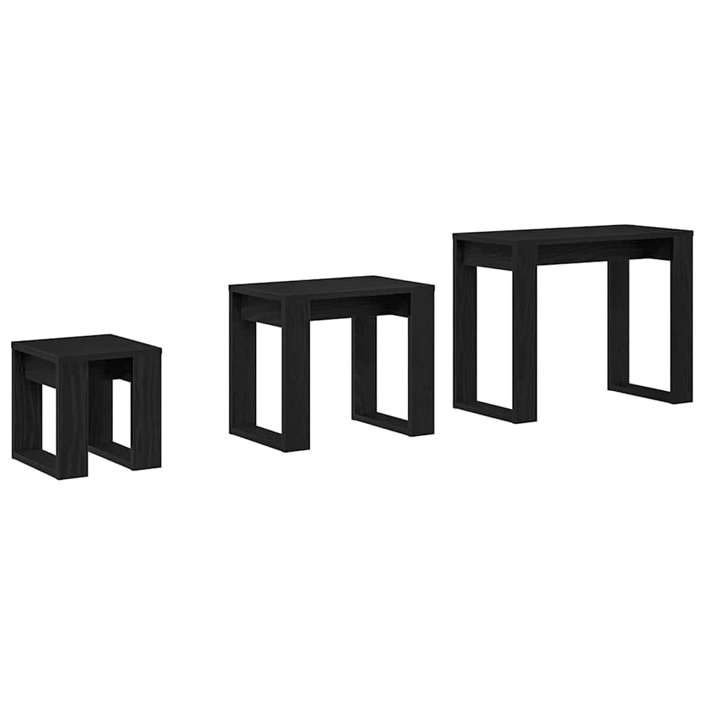 Nesting Bord 3 Pcs Svart Eik 61 X 28 X 47 Cm Konstruert Tre