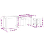 Nesting Bord 3 Pcs Svart Eik 61 X 28 X 47 Cm Konstruert Tre