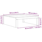 Kaffebord Svart Eik 100 X 100 X 35 Cm Konstruert Tre