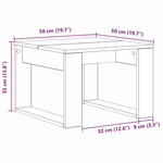 Kaffebord Svart Eik 50 X 50 X 35 Cm Konstruert Tre