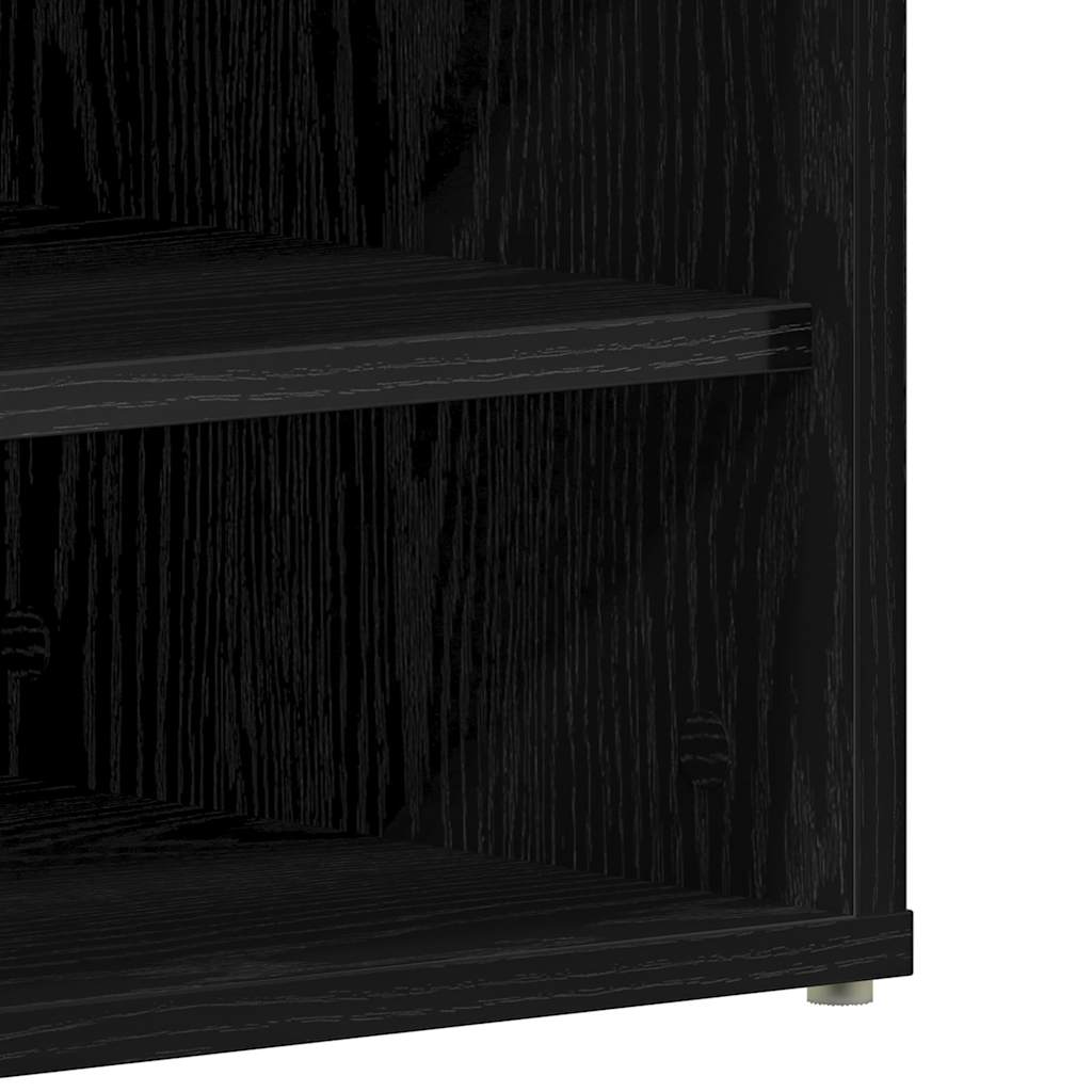 Sko Skap Med Hylle Svart Eik 60 X 35 X 70 Cm Konstruert Tre