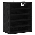 Sko Skap Med Hylle Svart Eik 60 X 35 X 70 Cm Konstruert Tre