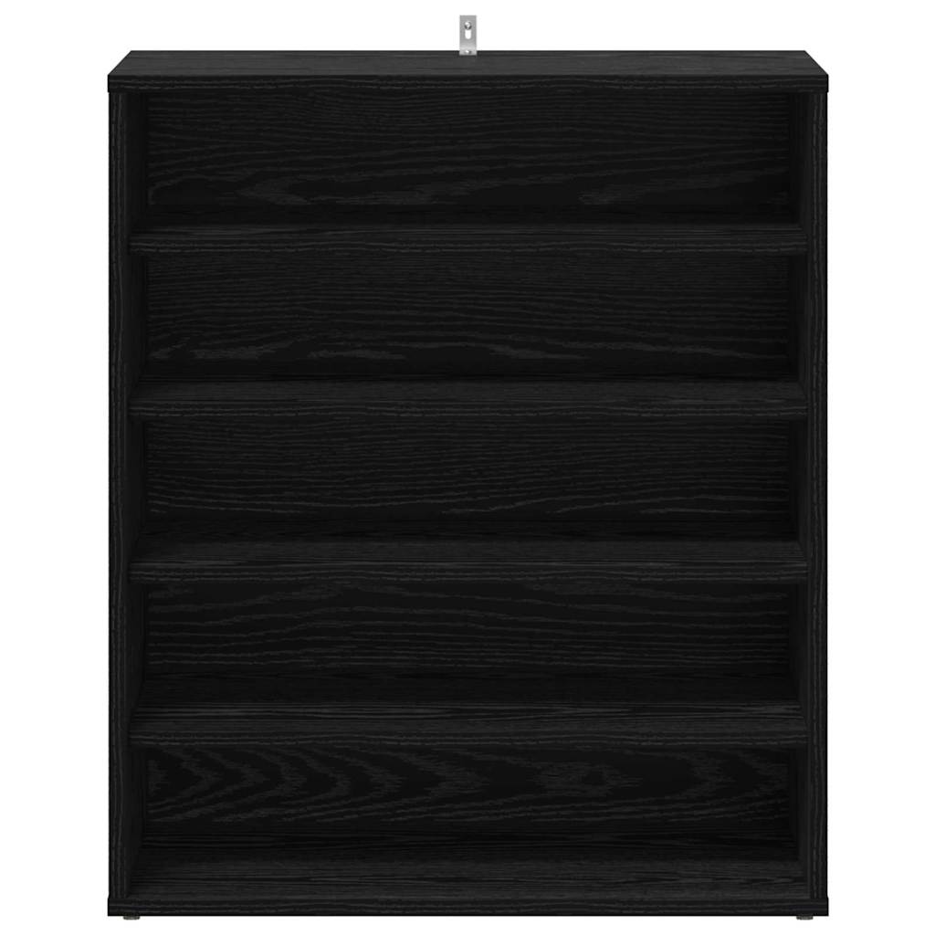 Sko Skap Med Hylle Svart Eik 60 X 35 X 70 Cm Konstruert Tre