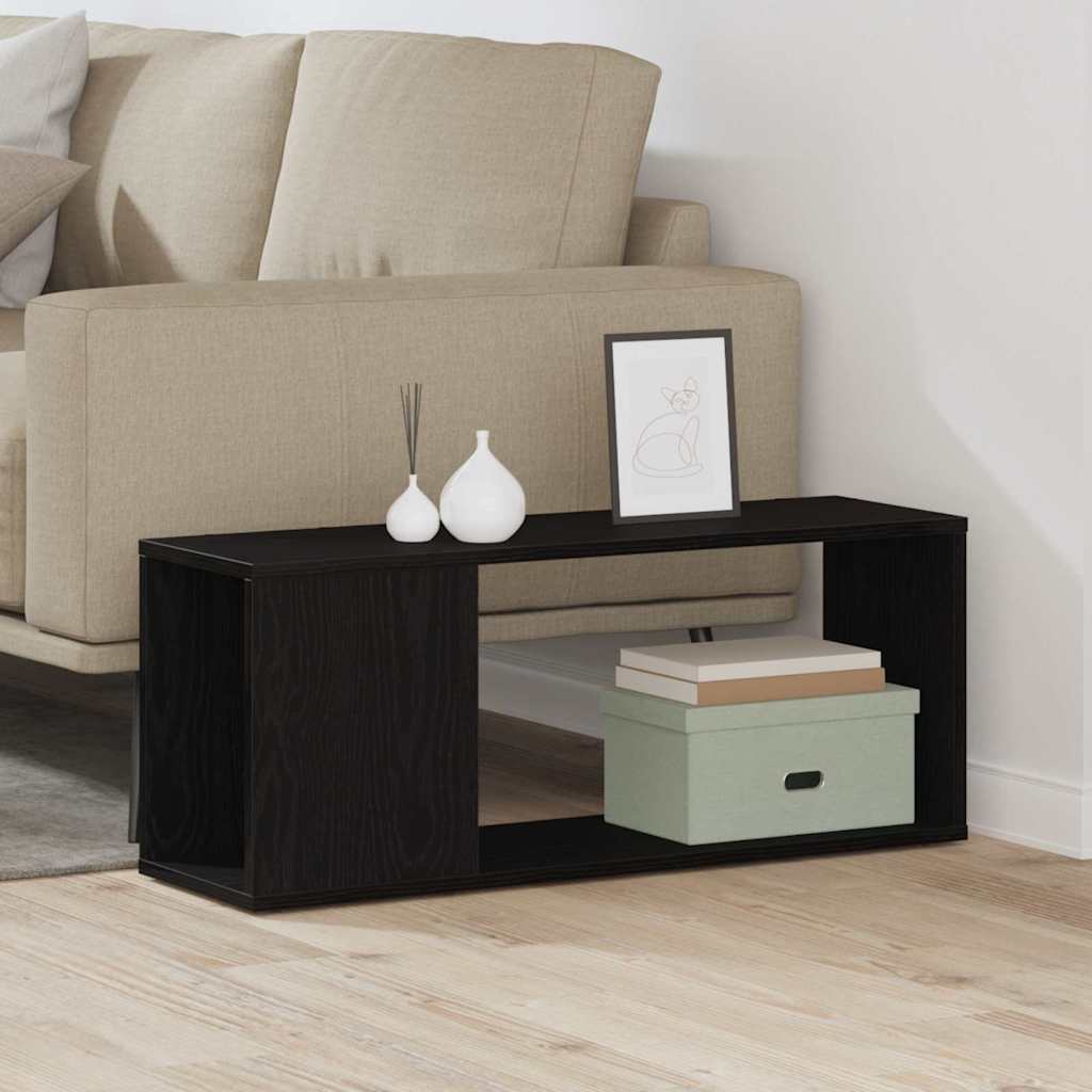 Tv-Benksett Svart Eik 80 X 24 X 32 Cm Konstruert Tre