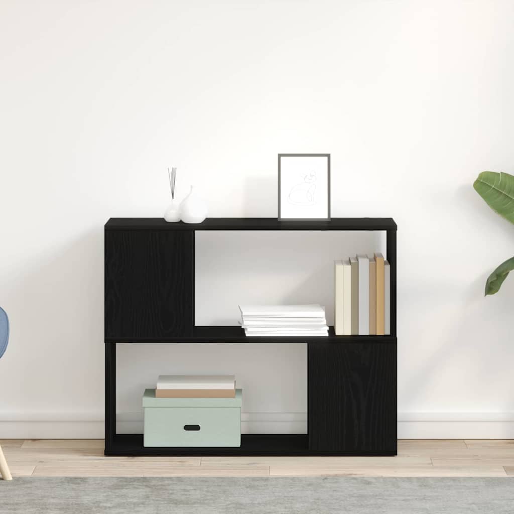 Tv-Benksett Svart Eik 80 X 24 X 63 Cm Konstruert Tre