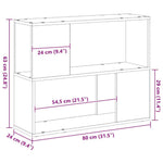 Tv-Benksett Svart Eik 80 X 24 X 63 Cm Konstruert Tre
