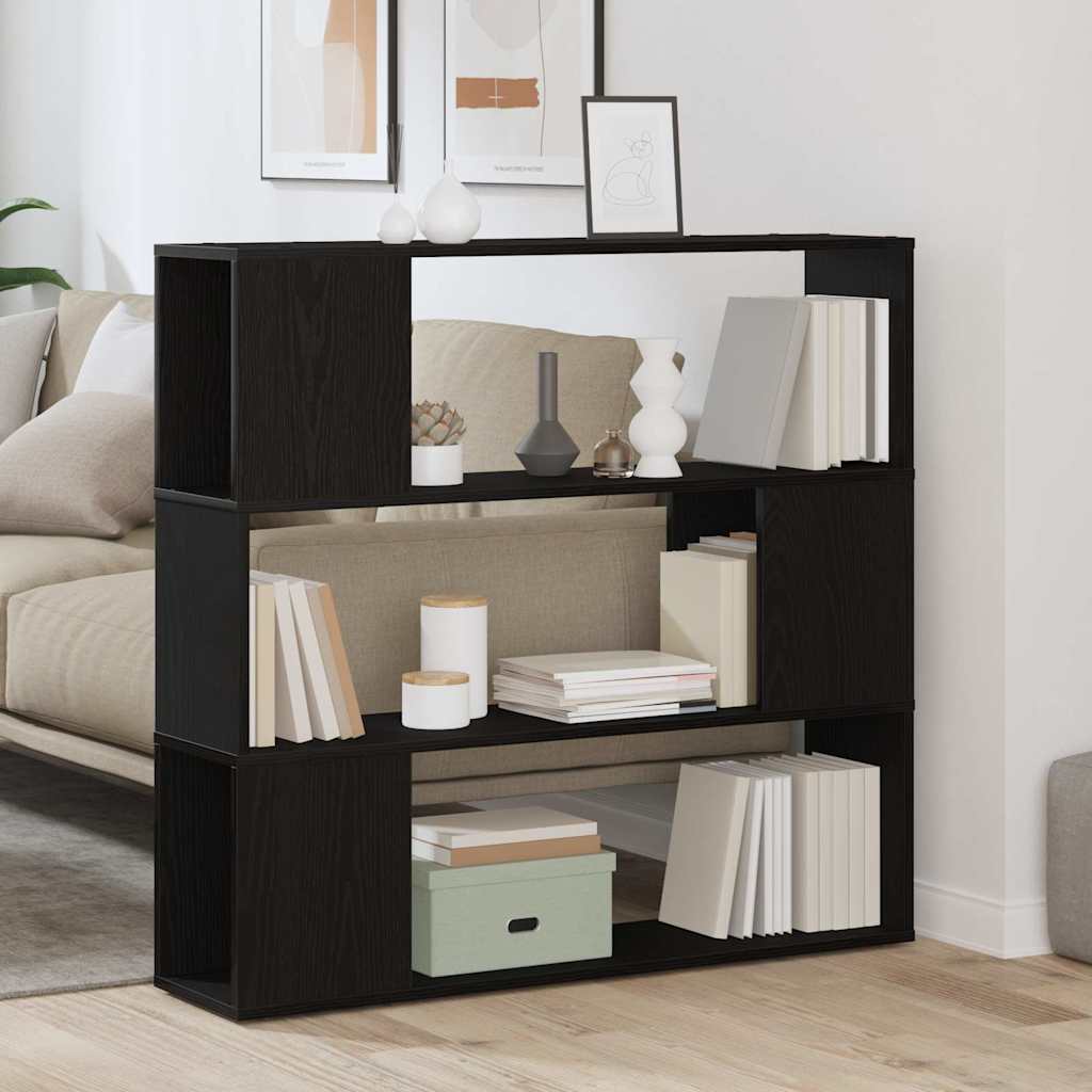 Tv-Benksett Svart Eik 100 X 24 X 94 Cm Konstruert Tre