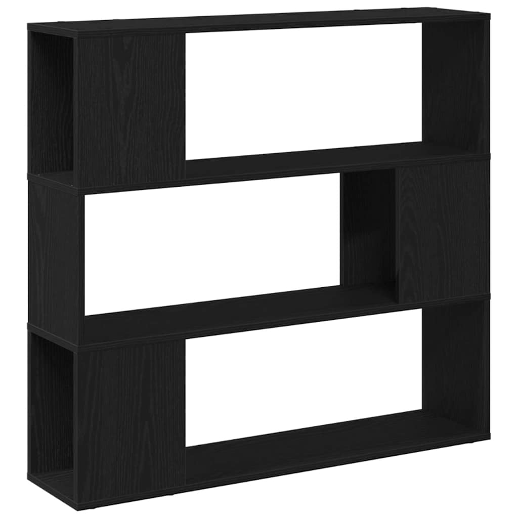 Tv-Benksett Svart Eik 100 X 24 X 94 Cm Konstruert Tre