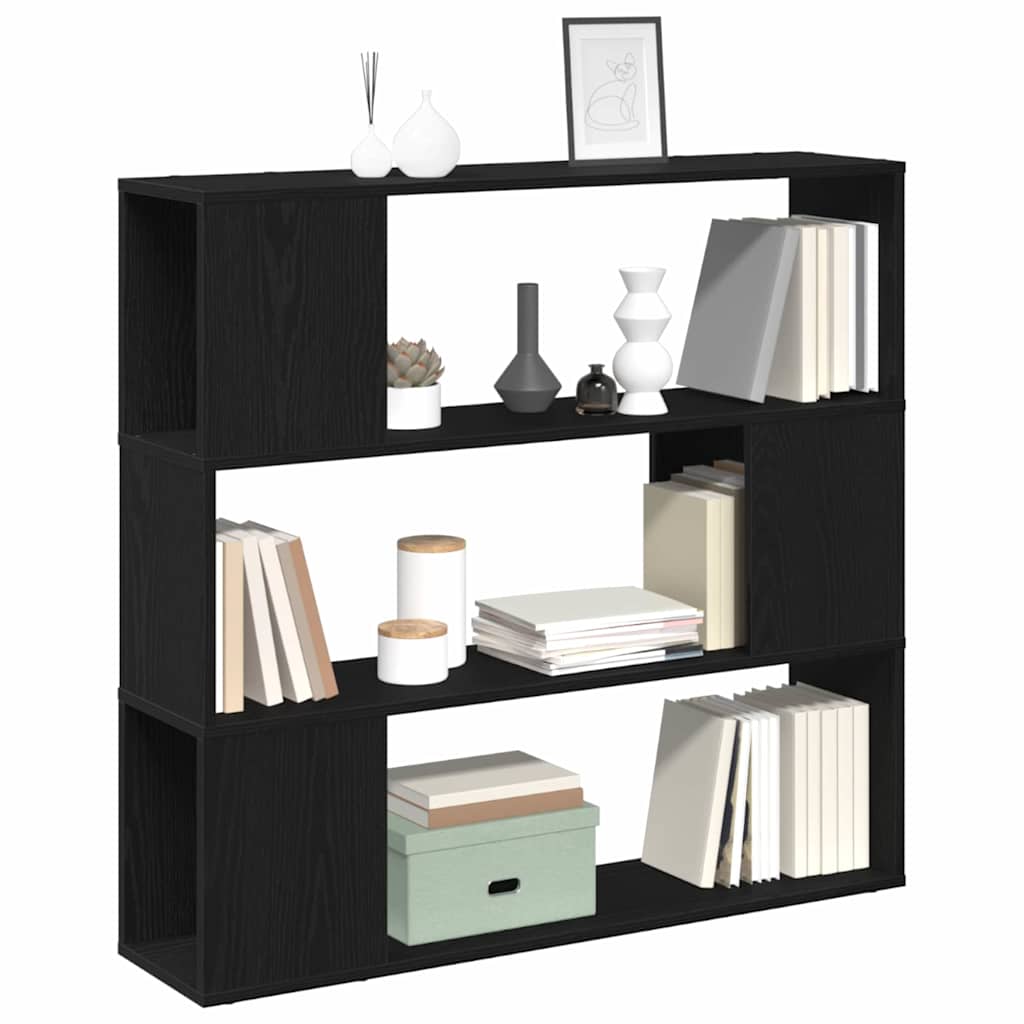 Tv-Benksett Svart Eik 100 X 24 X 94 Cm Konstruert Tre