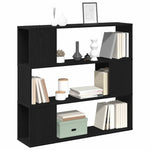 Tv-Benksett Svart Eik 100 X 24 X 94 Cm Konstruert Tre