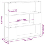 Tv-Benksett Svart Eik 100 X 24 X 94 Cm Konstruert Tre