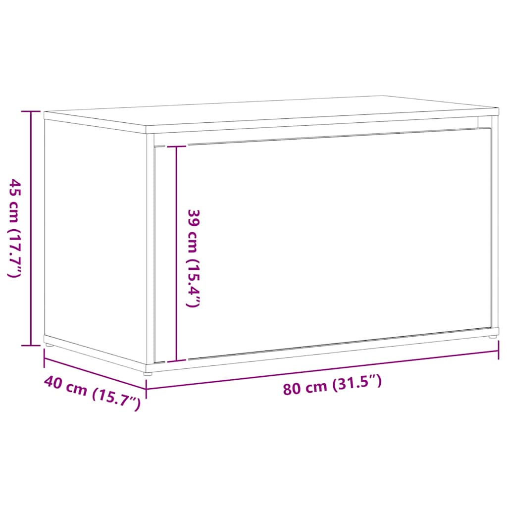 Gangbenk Med Skuff Svart Eik 80 X 40 X 45 Cm Konstruert Tre