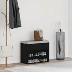 Skobenk Med Hylle Svart Eik 60 X 30 X 45 Cm Konstruert Tre
