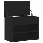 Skobenk Med Hylle Svart Eik 60 X 30 X 45 Cm Konstruert Tre