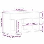 Skobenk Med Hylle Svart Eik 80 X 30 X 45 Cm Konstruert Tre