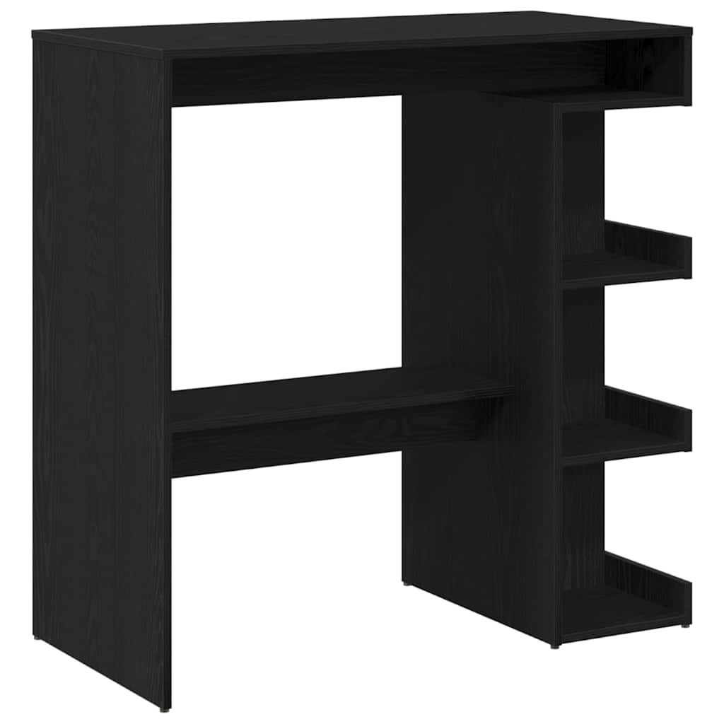 Barbord Med Hylle Svart Eik 100 X 48 X 101,5 Cm Konstruert Tre