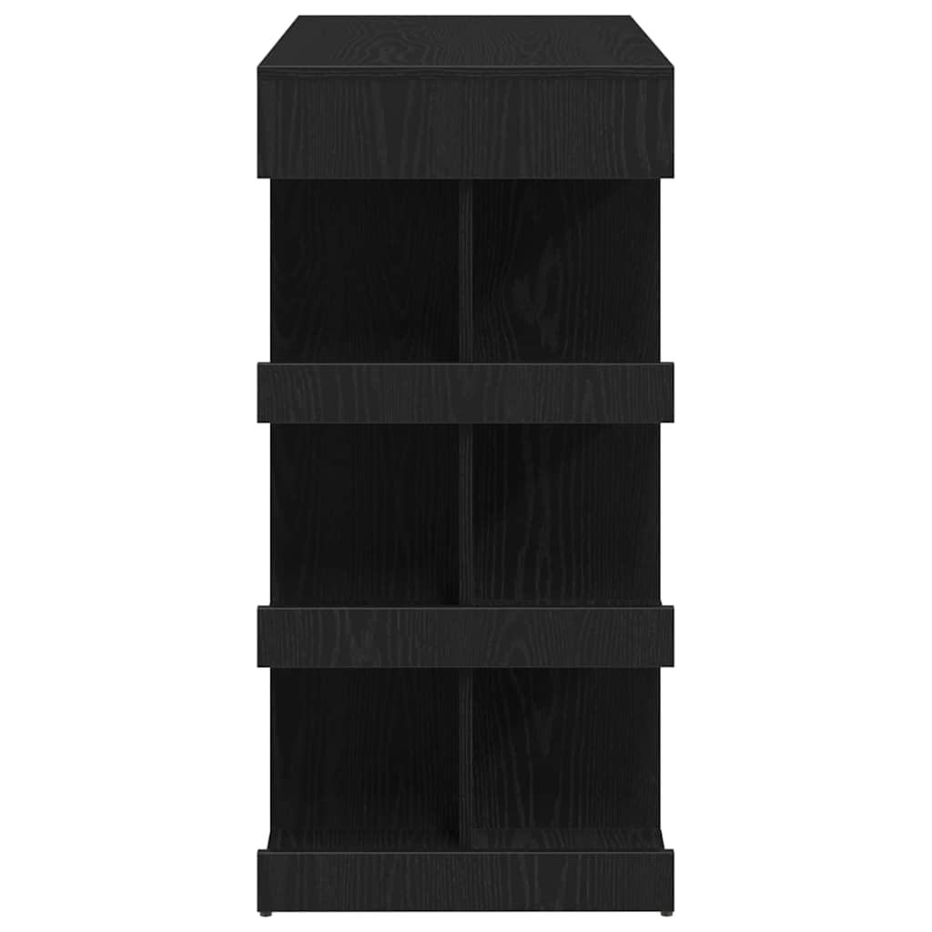 Barbord Med Hylle Svart Eik 100 X 48 X 101,5 Cm Konstruert Tre